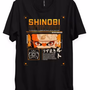 T-shirt noir Naruto Shinobi - Vue principale