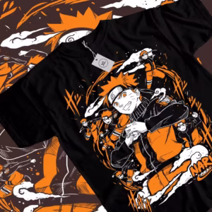 T-shirt noir Naruto Shinobi - Vue principale - vue 2