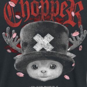 T-shirt noir One Piece Chopper face - vue 2