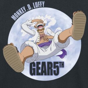 T-shirt noir One Piece motif Gear 5th Luffy - vue 2