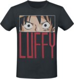 T-shirt noir One Piece Monkey D. Luffy vue principale