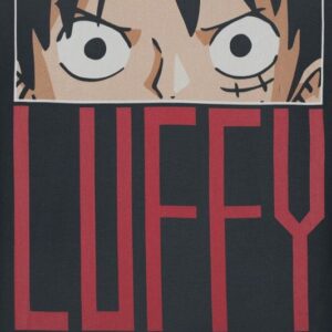 T-shirt noir One Piece Monkey D. Luffy vue principale - vue 2