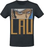 T-shirt noir Trafalgar Law One Piece face avant