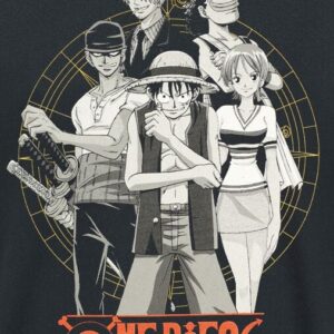 T-shirt noir One Piece motif groupe menant l'équipage - vue 2