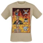 T-Shirt One Piece couleur sable représentant Luffy, Zoro et Sanji