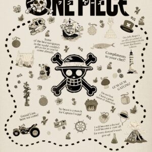 T-shirt One Piece Treasure Map couleur naturel face avant