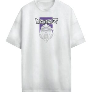 T-shirt oversize blanc Freezer Dragon Ball Z vue de face et dos