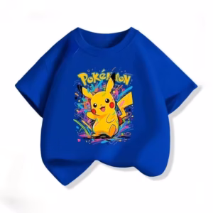 T-shirt Pokémon en coton manches courtes pour enfants et adultes