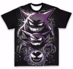 T-shirt noir Pokémon Fantominus Spectrum Ectoplasma pour fan de manga