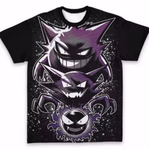 T-shirt noir Pokémon Fantominus Spectrum Ectoplasma pour fan de manga