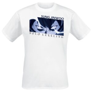 T-shirt blanc Solo Leveling représentant Sung Jinwoo