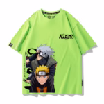 T-shirt vert Naruto et Kakashi Hatake streetwear manga