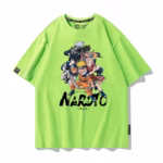 T-shirt vert Naruto Sakura Kakashi Sasuke Iruka position defense
