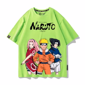 T-shirt vert Naruto Sakura et Sasuke Team 7