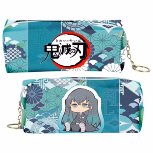 Trousse à crayons Demon Slayer bleue pour fans de manga