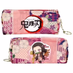 Trousse à crayons Demon Slayer rose style anime