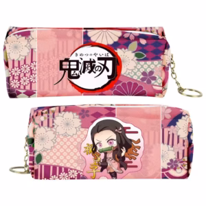 Trousse à crayons Demon Slayer rose style anime