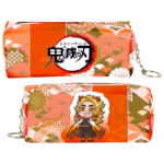 Trousse à crayons orange Demon Slayer pour fans d'anime