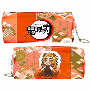 Trousse à crayons orange Demon Slayer pour fans d'anime